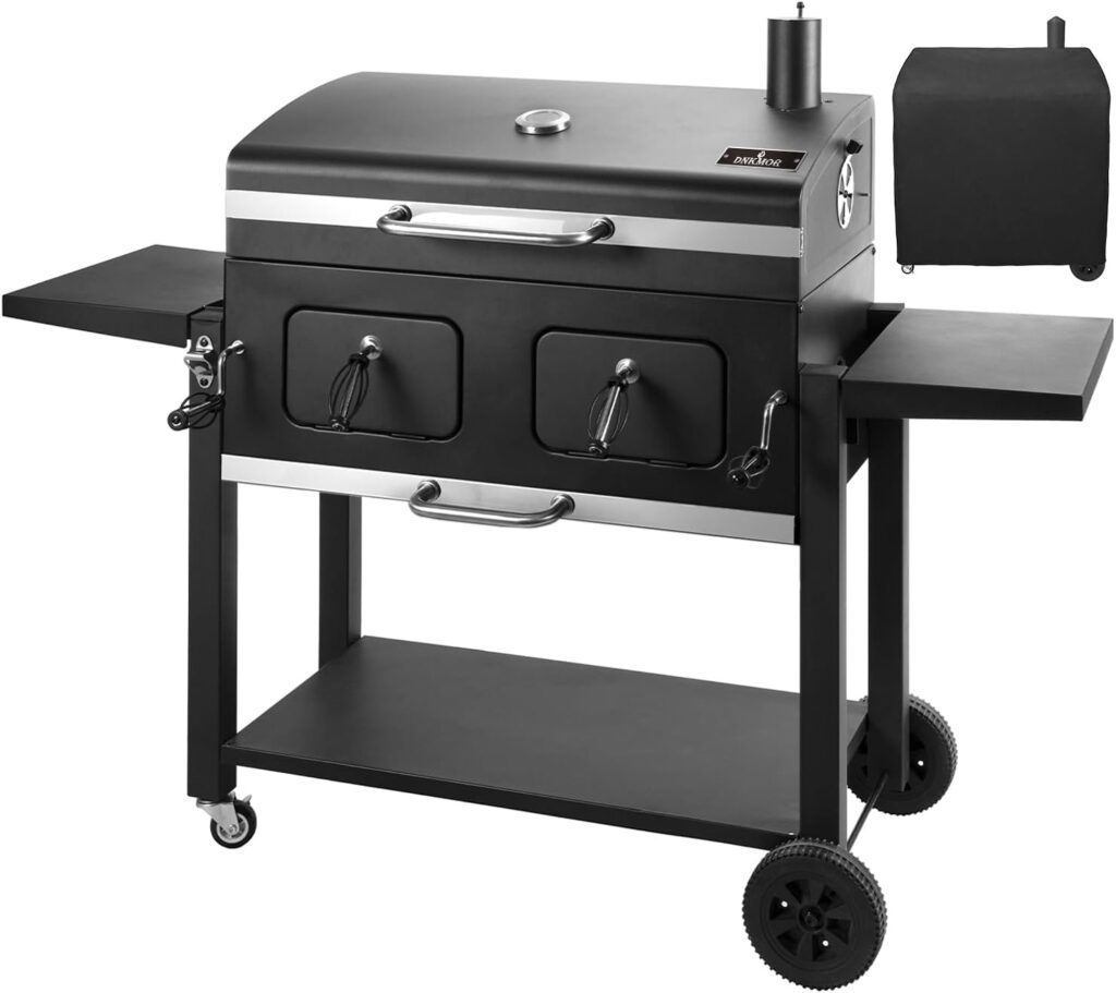 Charcoal Grill Outdoor BBQ Grill, Extra Large Cooking Area 794 Square Inches with Two Individual  Adjustable Charcoal Tray, Foldable Side Tables for Outdoor Cooking Backyard Camping Picnics By DNKMOR : Patio, Lawn  Garden