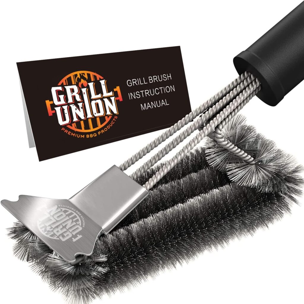 BBQ Grill BrushScraper for Outdoor Grill 18 Stainless Steel Grill Cleaning Brush Grill Grate Cleaner Safe Grill Accessories for Weber Gas, Charcoal, Smoker, Cast Iron,Infrared-Gifts for Men
