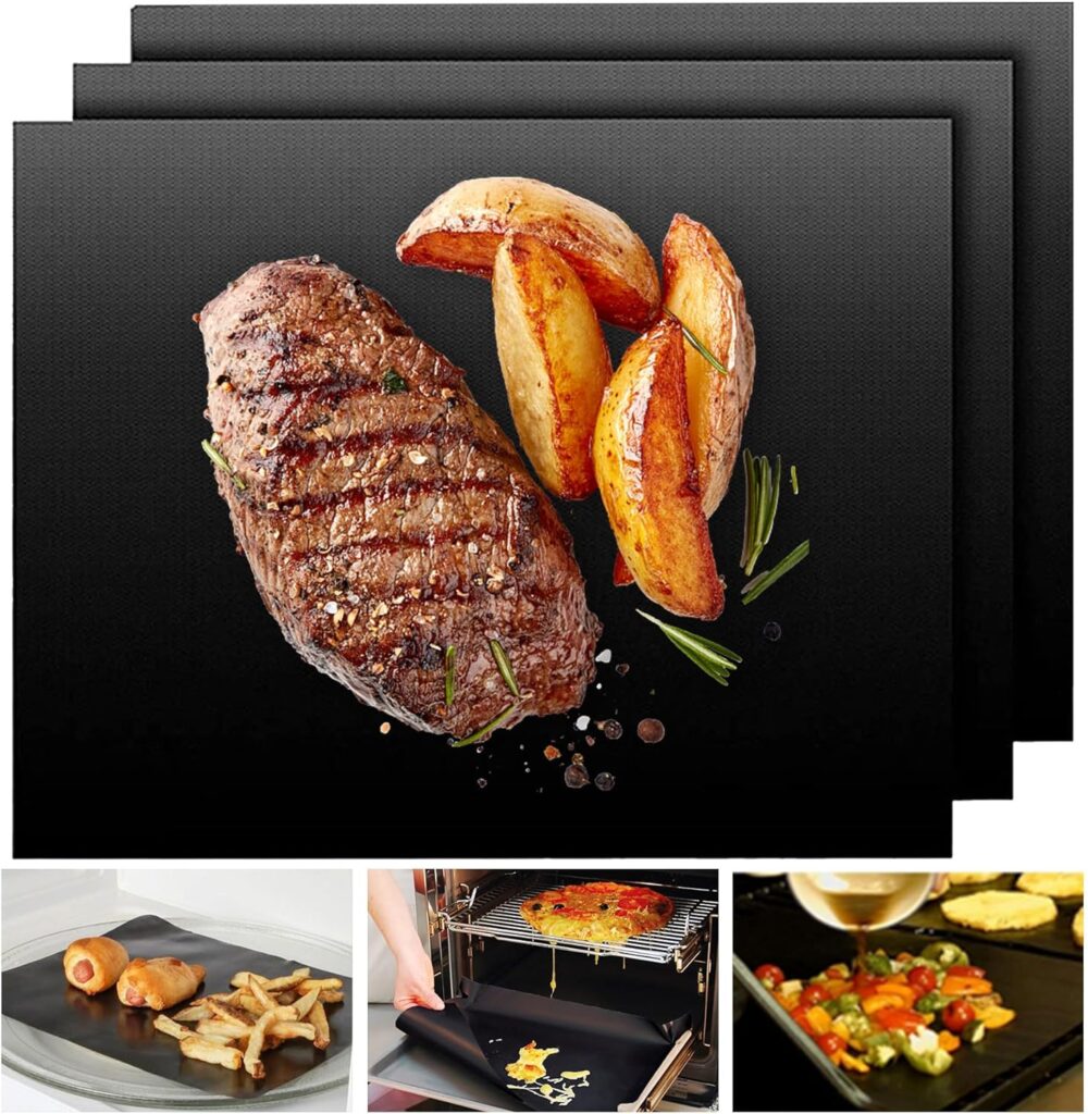 UBeesize Copper Grill Mats for Outdoor Grill, Set of 6 Heavy Duty Grill Mats, Non Stick BBQ Grill Mats  Baking Mats, Resuable and Easy to Clean, Works on Gas Charcoal and Electric BBQ-15.75 x 13 Inch