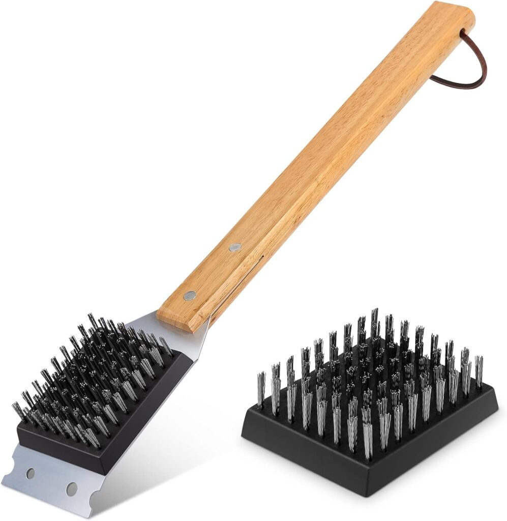 SIMPLETASTE Grill Brush and Scraper, Durable  Effective, Include Extra Stainless Steel Bristles Head for Replacement, Wire Grill Brush for Outdoor Grill, Grill Accessories Gift for Men/Dad