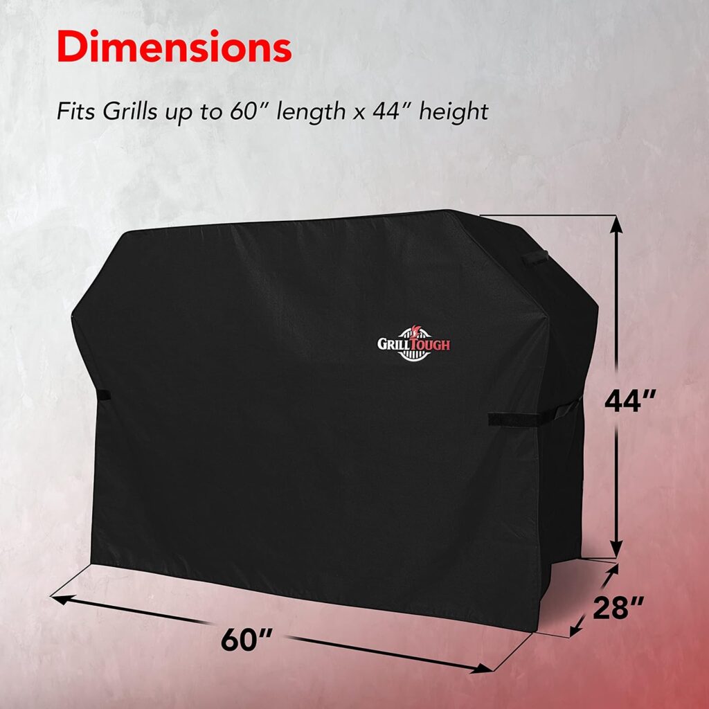 Heavy Duty BBQ Grill Cover for Outdoor Grill, 60 Inch – Waterproof, Weather Resistant, UV  Fade Resistant with Adjustable Straps – Gas Grill Cover for Weber, Genesis, Charbroil, etc. Black