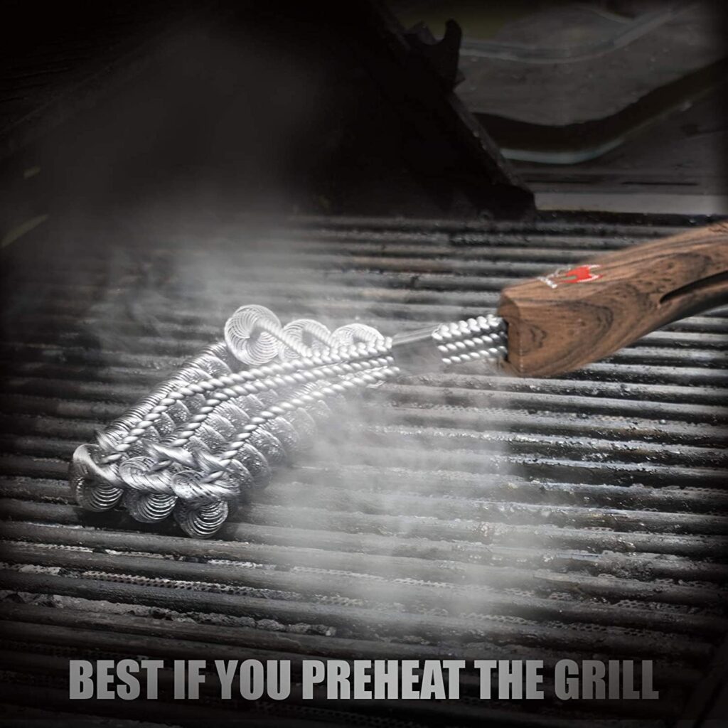 Kona Safe/Clean Grill Brush - Bristle Free BBQ Grill Brush - 100% Rust Resistant Stainless Steel Barbecue Cleaner - Safe for Porcelain, Ceramic, Steel, Cast Iron - Great Grilling Accessories Gift