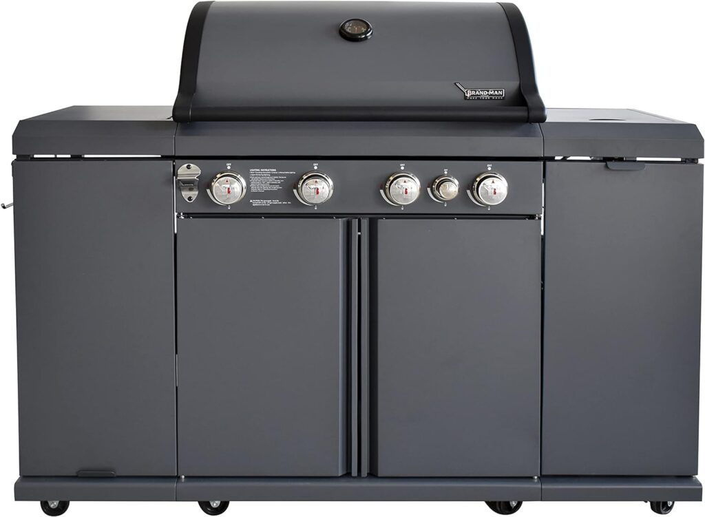 Rustler2 Four(4) Burner Gas Grill Center  Kitchen Island by Brand-Man Grills