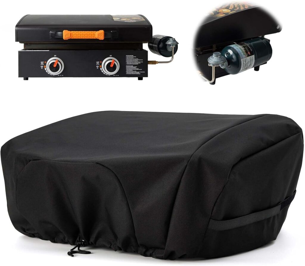 Griddle Cover for Blackstone 22 inch Tabletop Griddle with Hood, Propane Fuel Cylinder Can Be Covered Completely, Waterproof Grill Cover Outdoor BBQ Grilling Accessories (Cover Only)