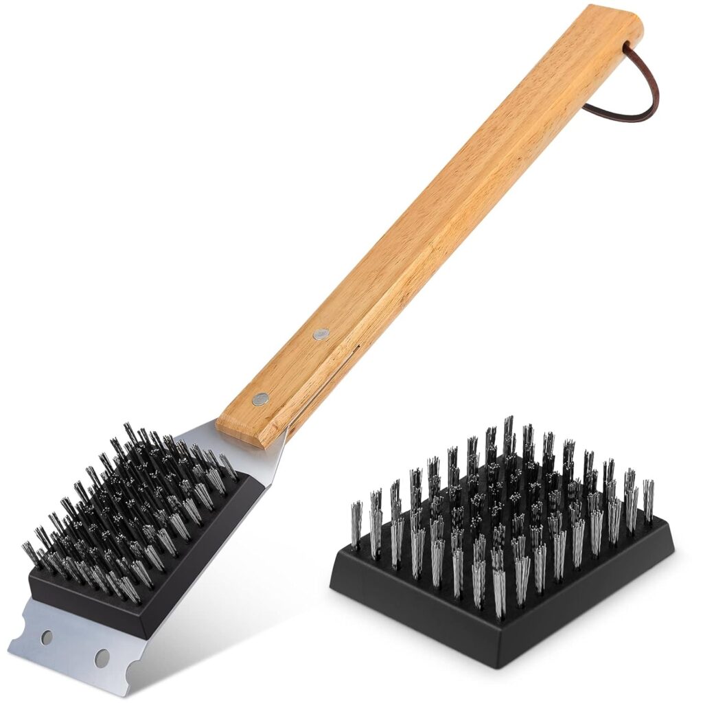 SIMPLETASTE Grill Brush and Scraper, Durable  Effective, Include Extra Stainless Steel Bristles Head for Replacement, Wire Grill Brush for Outdoor Grill, Grill Accessories for BBQ