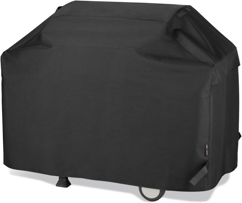 Unicook Heavy Duty Waterproof Barbecue Gas Grill Cover, 65-inch BBQ Cover, Special Fade and UV Resistant Material, Durable and Convenient, Fits Grills of Weber Char-Broil Nexgrill Brinkmann and More