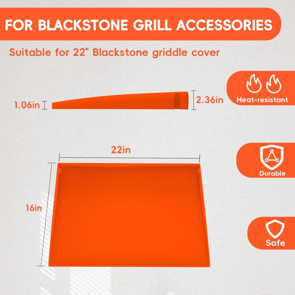 22 Silicone Griddle Mat for Blackstone Griddle, Full-Edge Griddle Flat Top Cover, Full Coverage Silicone Grill Buddy Mat for Outdoor Grill Accessories