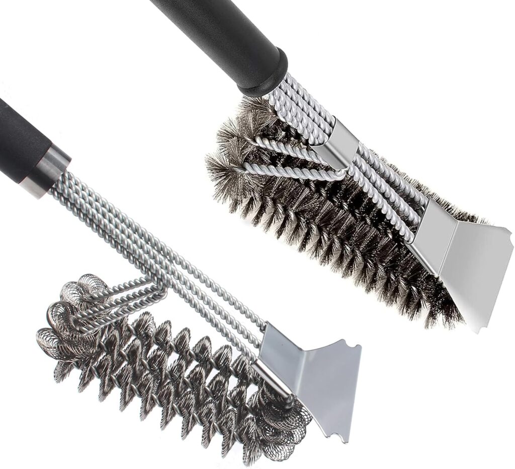 Grill Brush Grill Cleaning Kit, Grill Cleaner BBQ Grill Accessories Grill Rescue Brush Grill Brush Bristle Free, Grill Brush for Outdoor Grill BBQ Brush for Grill Cleaning (S12+T03)